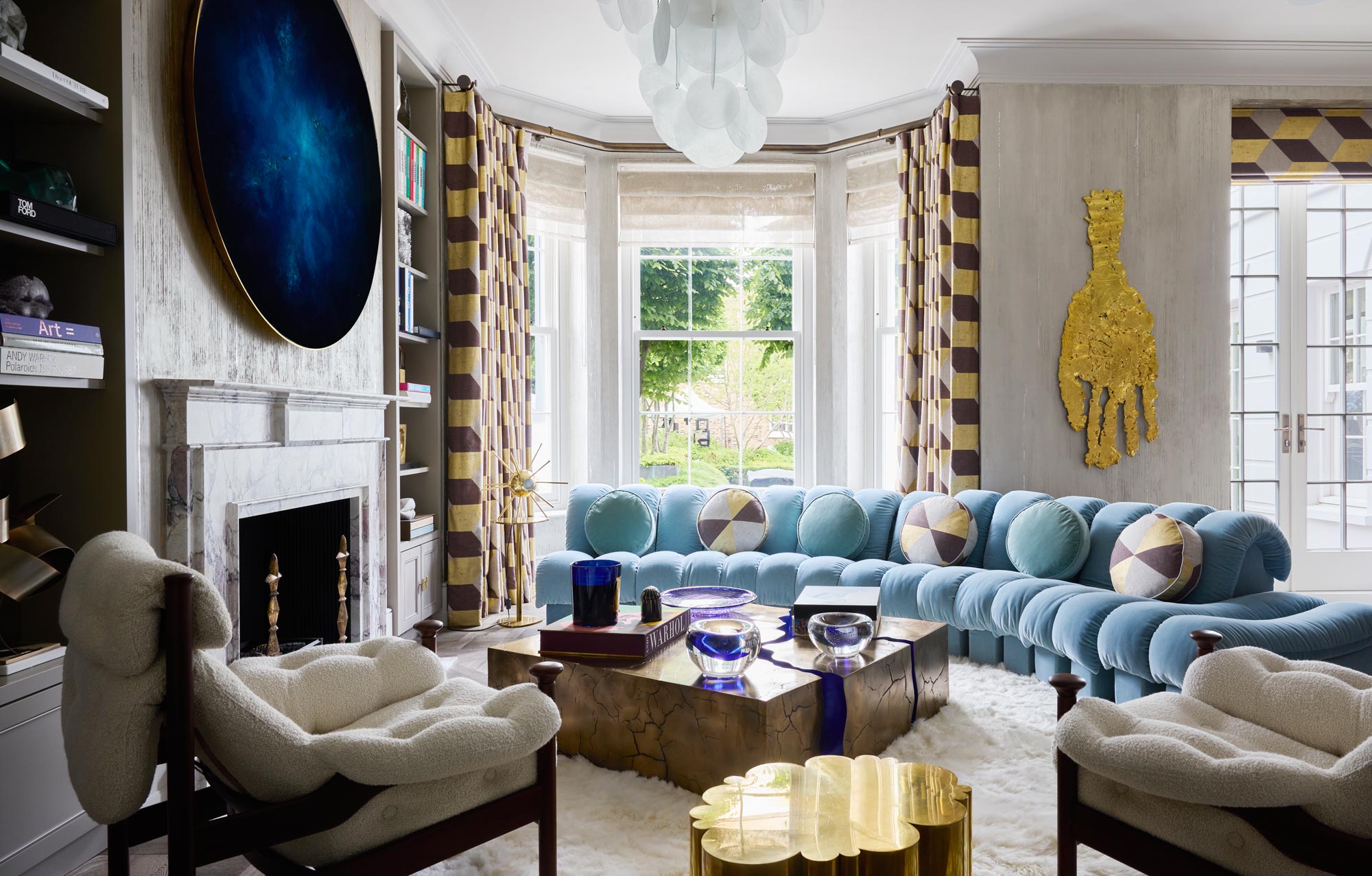 Sitting room of West London home designed by Trilbey Gordon Interiors