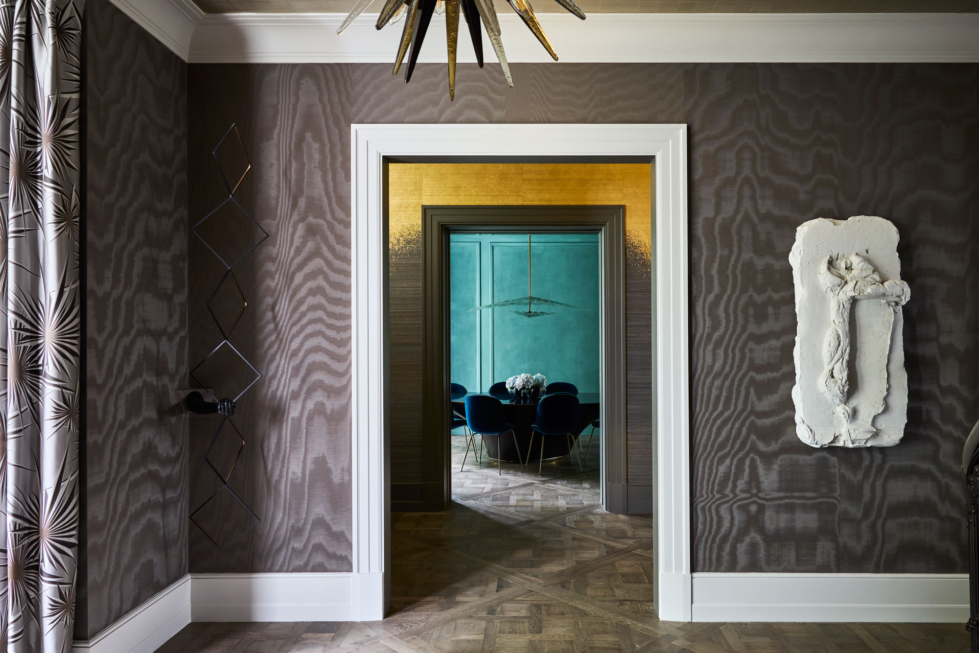 View through rooms of West London house designed by Trilbey Gordon